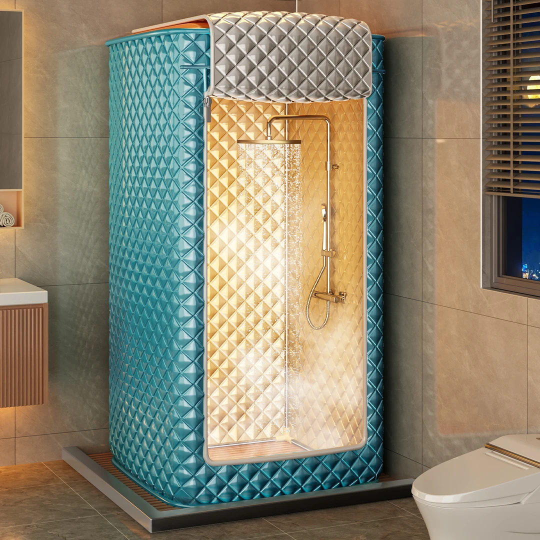 2024新款浴罩浴帐冬天家用洗澡帐篷保暖不冷神器防水防霉冬季浴帘