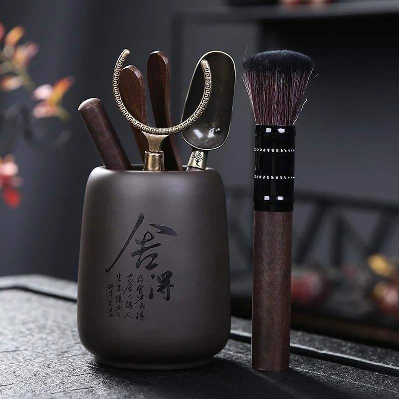 功夫茶具配件大全黑檀木紫砂茶道六君子套装6君子茶艺大茶夹茶刀