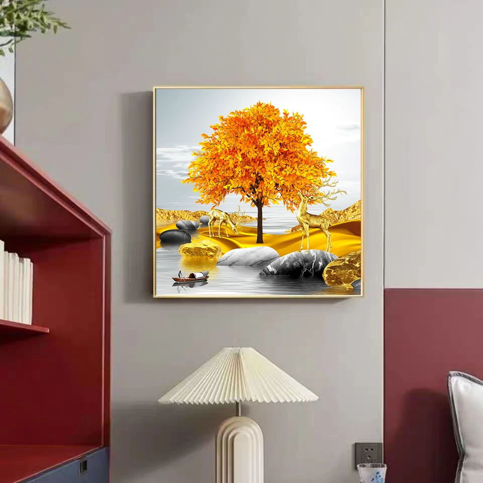 招财玄关装饰画沙发背景墙走廊过道挂画高档客厅沙发装饰轻奢壁画