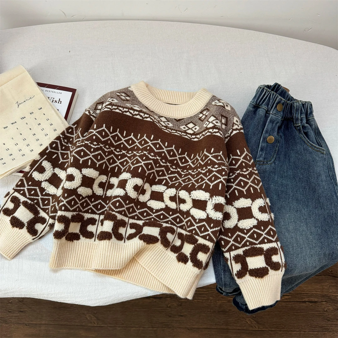 《清仓》儿童毛衣针织衫春秋开衫外套男童女童百搭宝宝休闲卡通