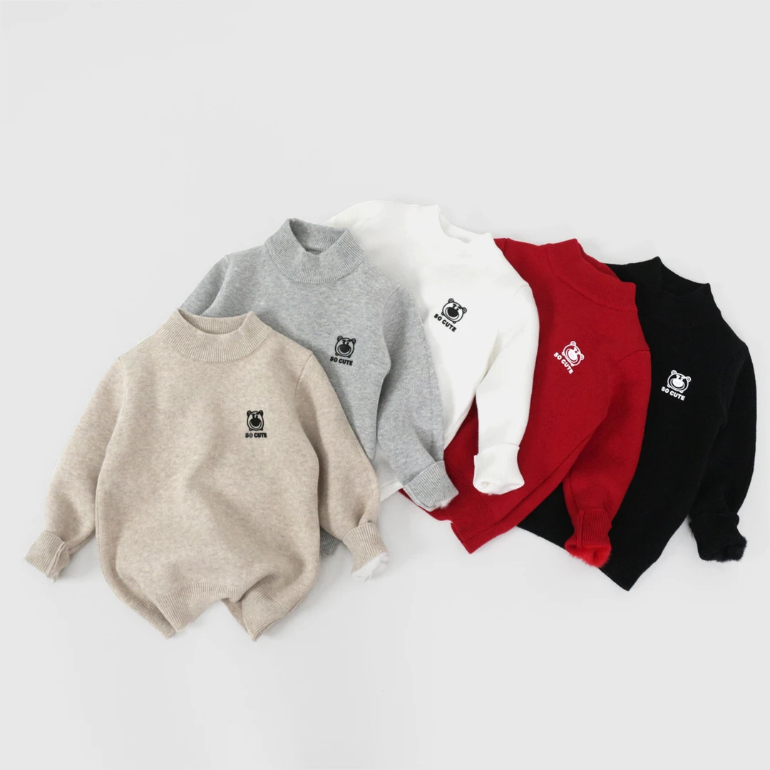 【酷登熊专属】迪士尼毛衣女童针织衫儿童男童宝宝加绒半高领小童