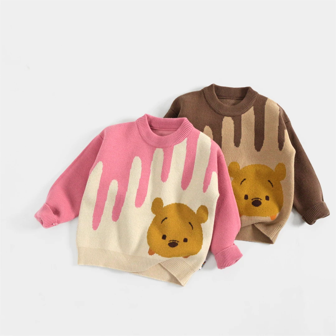 Disney/迪士尼儿童毛衣针织衫春秋百搭休闲卡通圆领套头