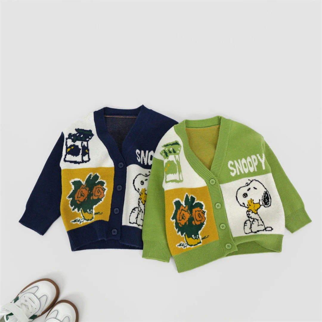 《清仓》史努比儿童针织衫童装开衫秋季男童女童宝宝反季毛衣