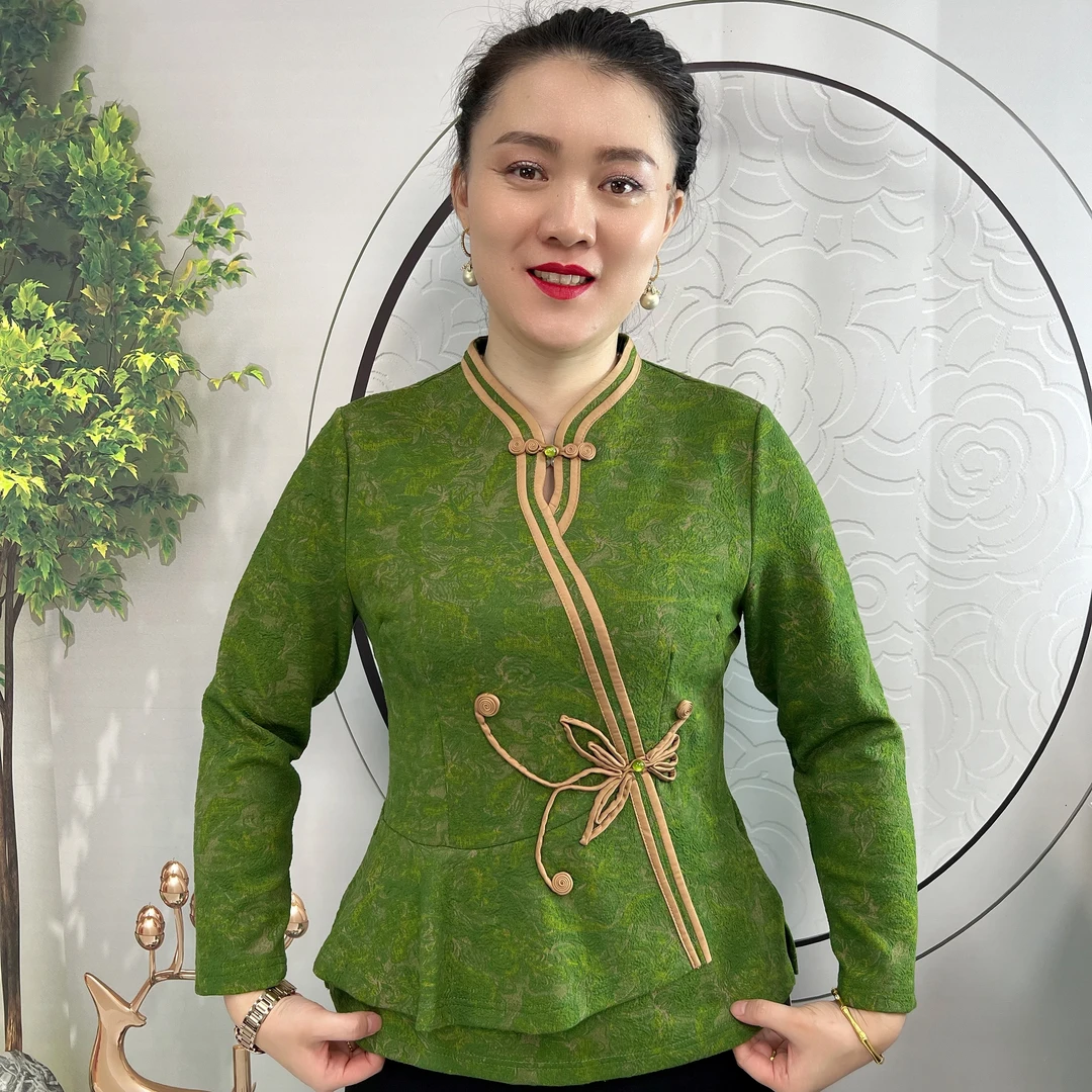 庄周梦蝶   国潮新中式工艺改良华服复古风中式显瘦百搭旗袍衫秋