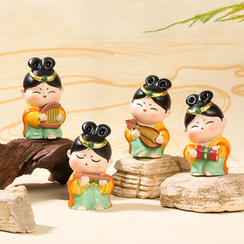 唐小圆敦煌飞天树脂摆件中国风创意桌面摆件国潮玩偶摆件生日礼物