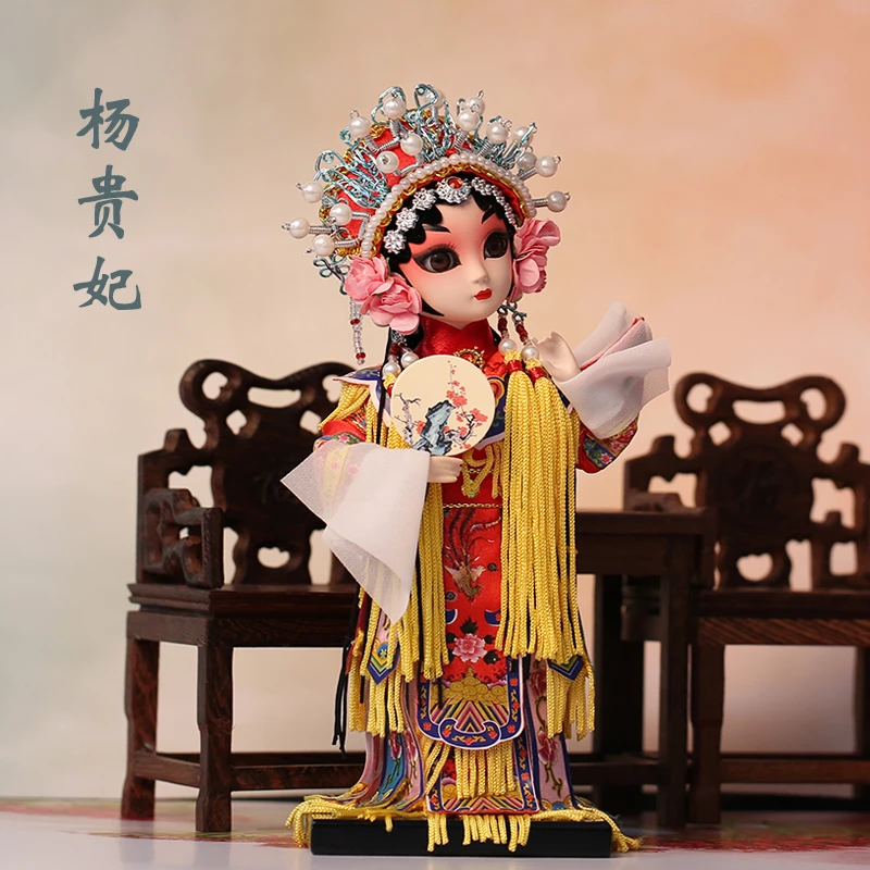 杨贵妃唐娃娃国粹京剧绢人娃娃非遗国风摆件中国特色礼品唐人坊