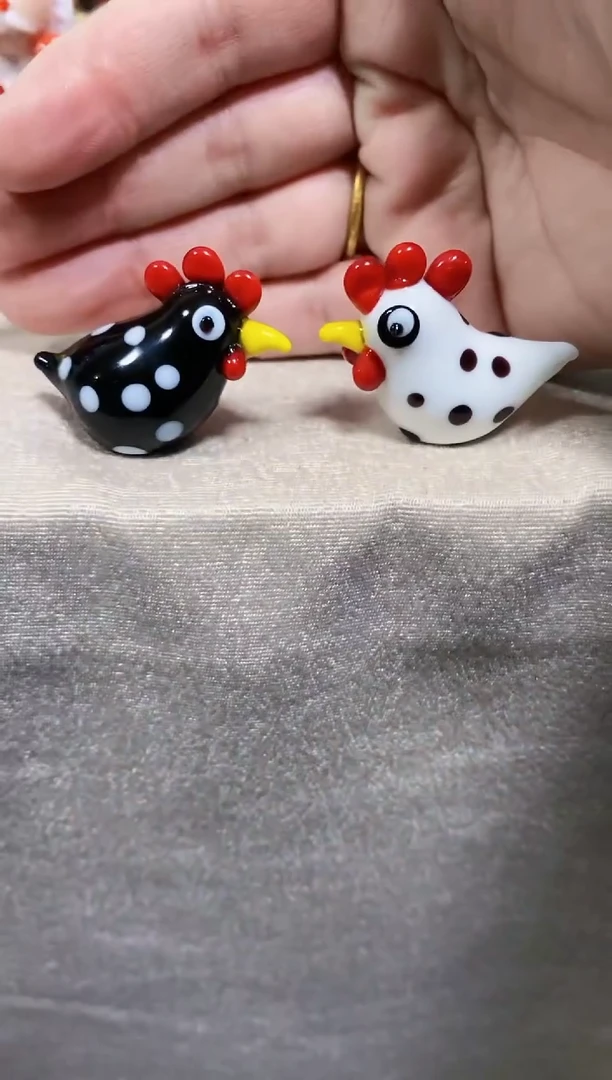 【闪购商品】琉璃手工艺品一对鸡