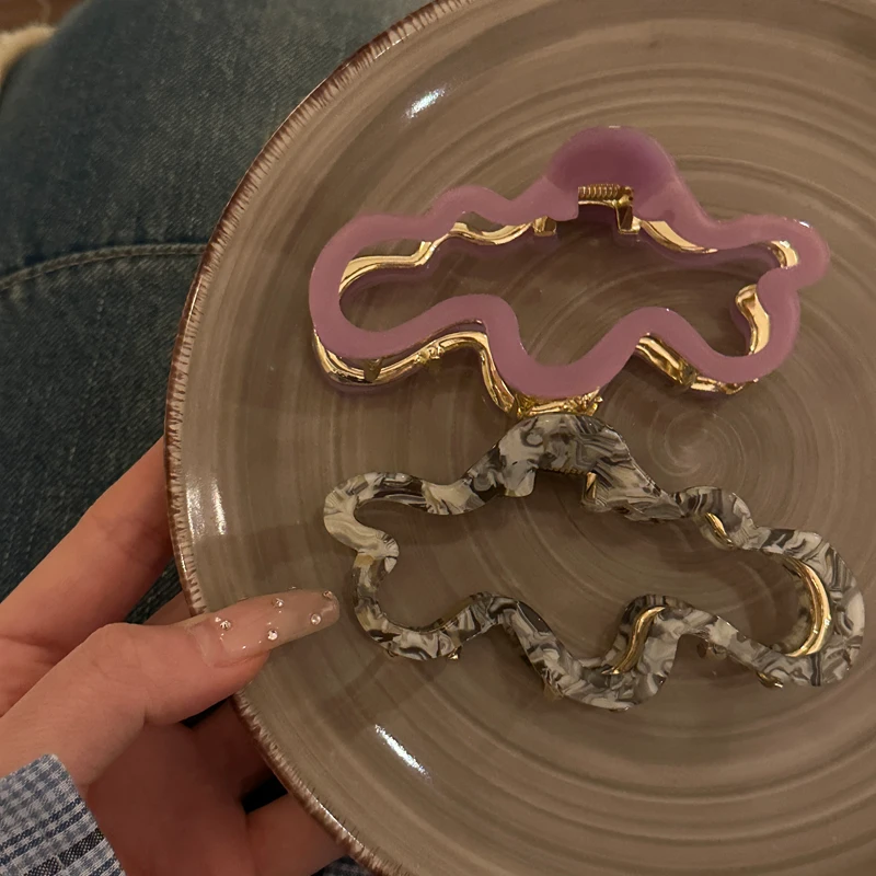 云朵醋酸简约高级感抓夹小号发量少中短发鲨鱼夹发饰ins