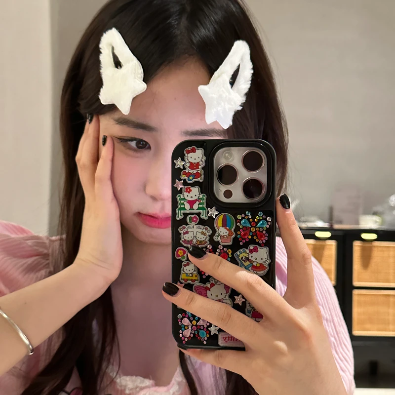 秋冬甜美毛绒撞色星星发夹百搭侧边bb刘海碎发夹发卡ins发饰