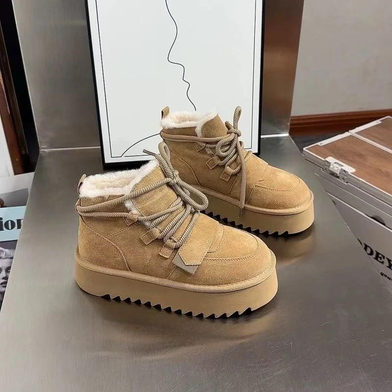 雪地靴增高厚底加绒加厚2024冬季新款短靴棉靴23109
