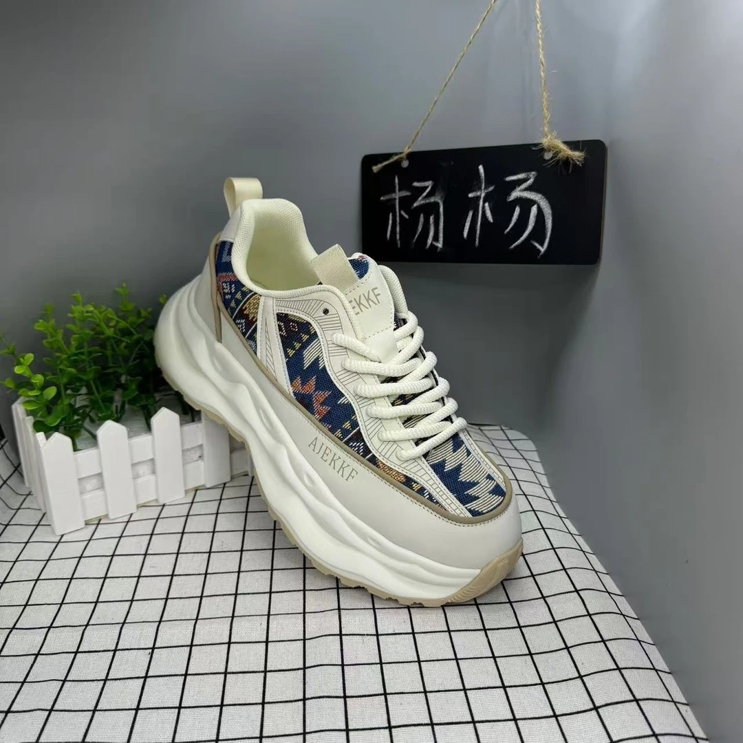 男鞋透气潮牌百搭高级感跑步运动休闲厚底老爹潮鞋8a102