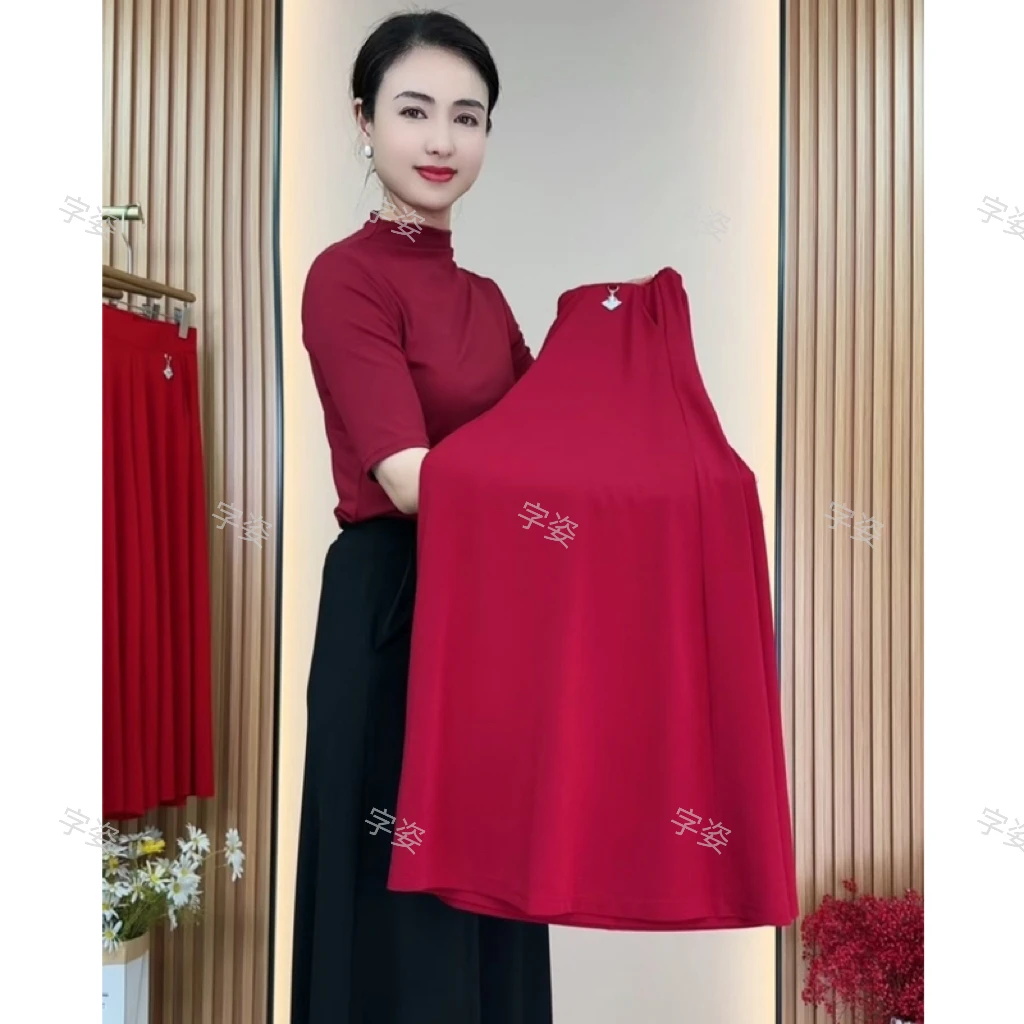 夏季薄款新中式九分阔腿裤裙时尚洋气波点裙裤高腰显瘦女士休闲裤