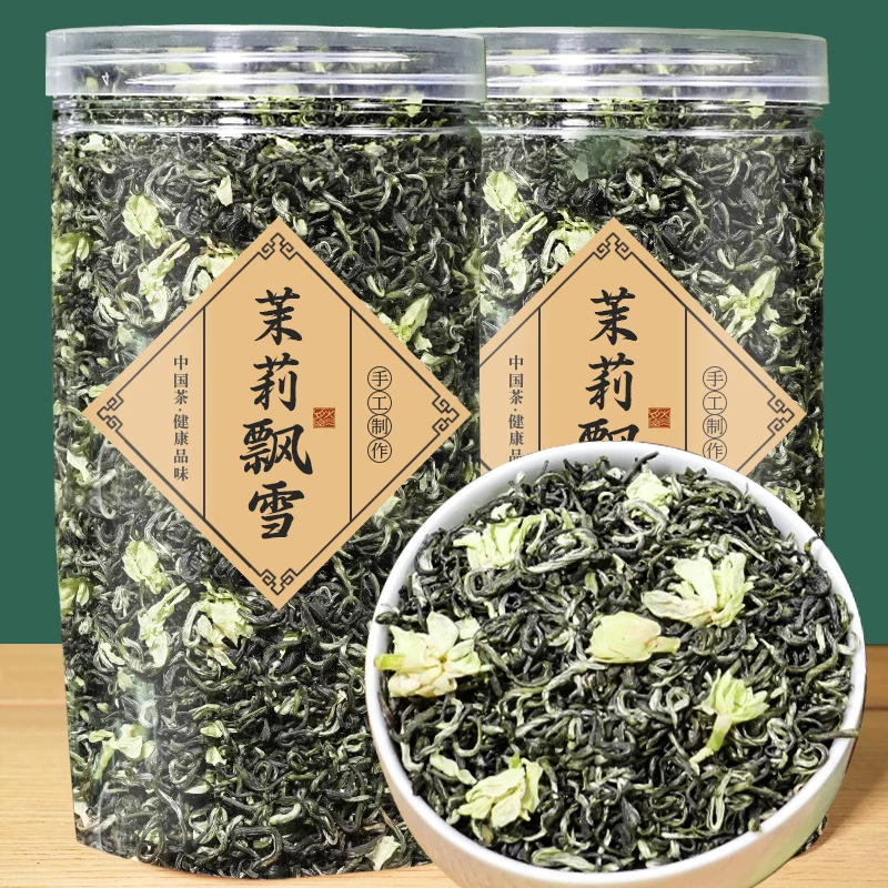 花茶2024茉莉花茶四川雅安飘雪茶叶嫩芽浓香型明前正宗绿茶口粮茶