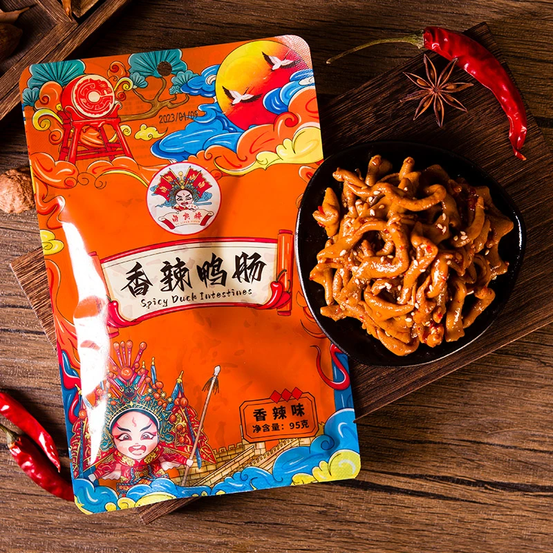 卤良将香辣鸭肠95g新鲜卤制开袋即零食48天鲜嫩脆爽休闲解馋正品!