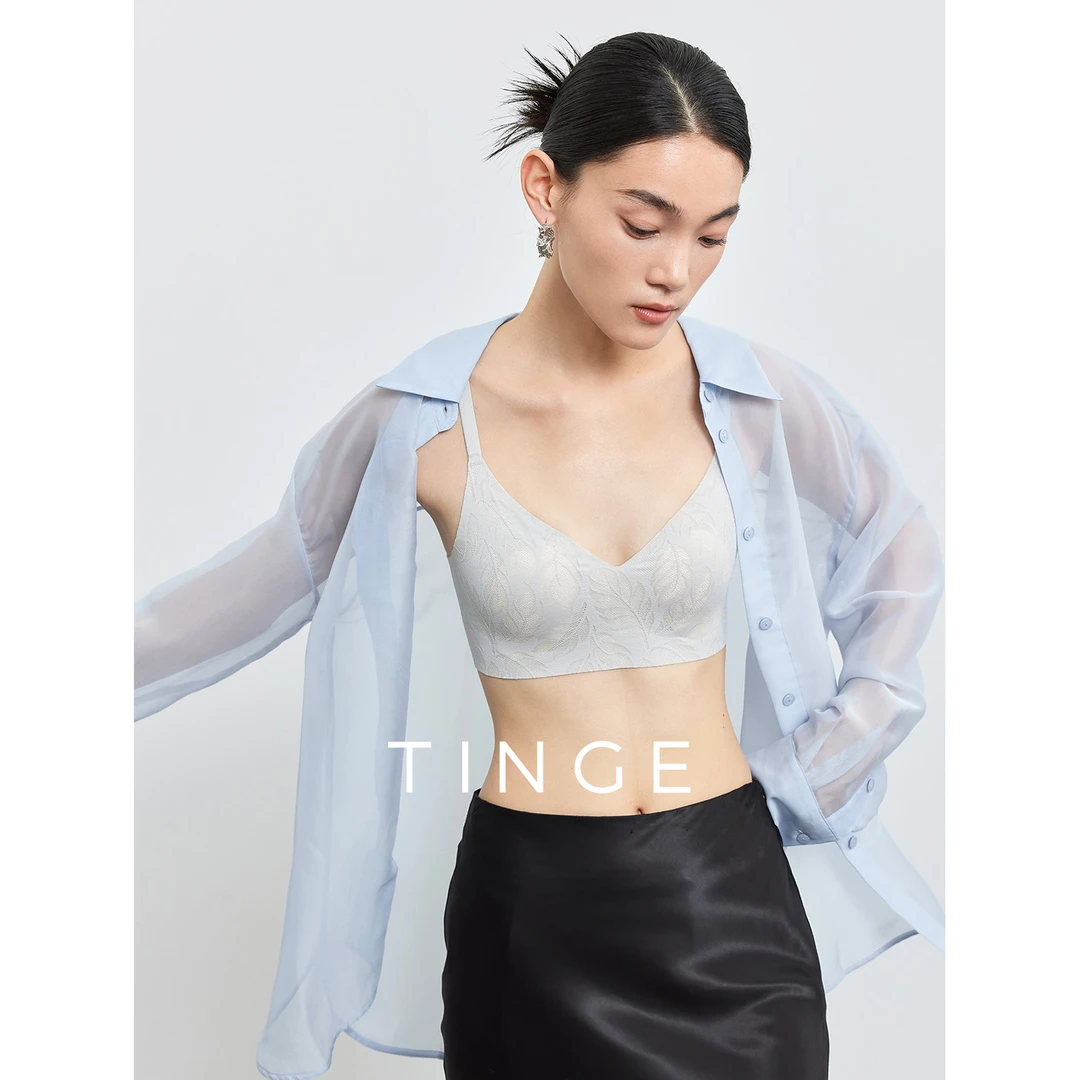 TINGE贴己超薄文胸兔耳朵内衣女大胸显小胸透气聚拢软支撑收副乳