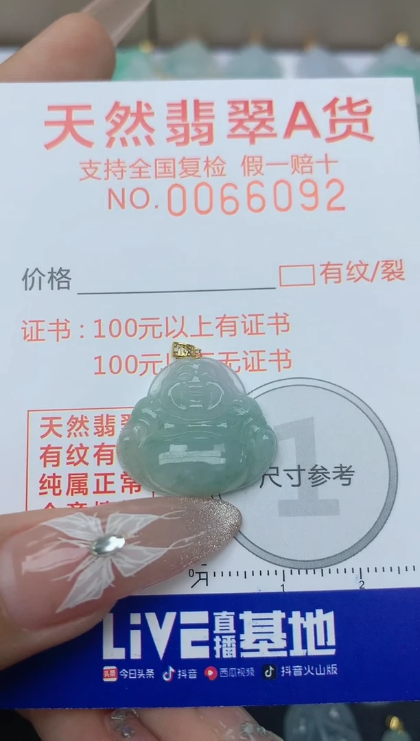 【闪购商品】翡翠颈饰18K金镶嵌天然A货翡翠    238