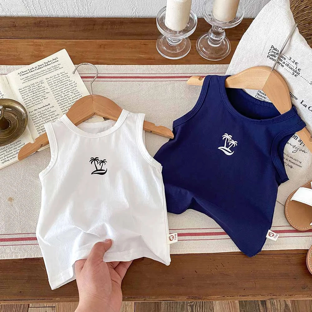 婴儿背心夏季薄款男女宝宝纯棉无袖上衣打底衫儿童休闲百搭体恤潮
