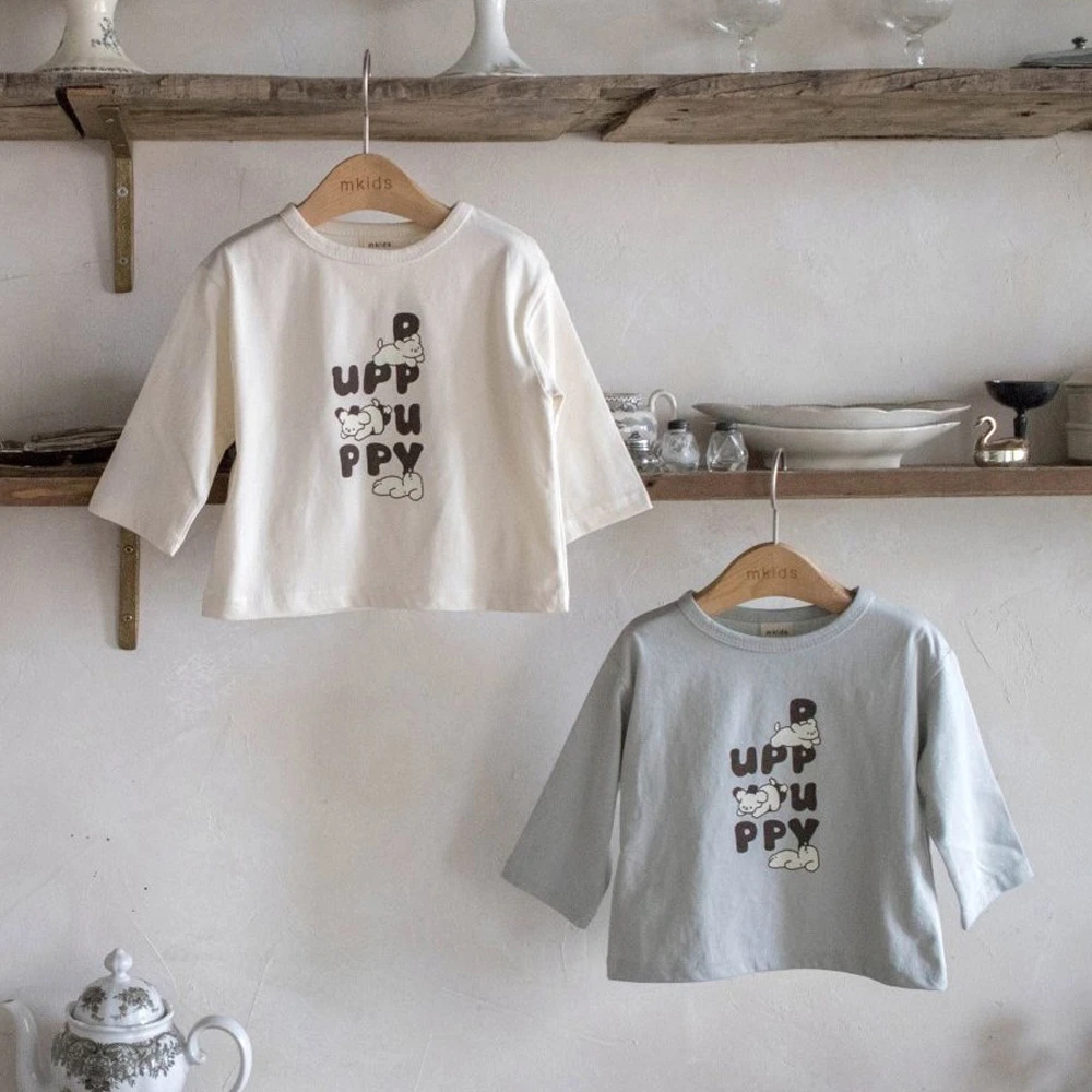 韩版童装2025春秋装男女宝宝休闲圆领长袖T恤儿童可爱打底衫T恤