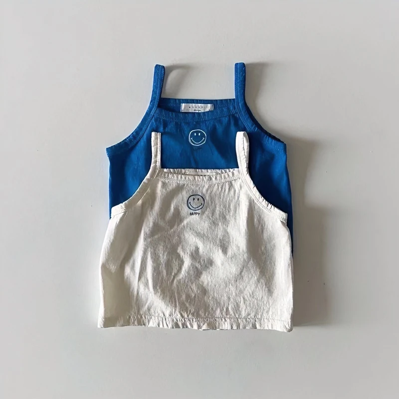 ins韩版夏季男女宝宝吊带背心薄款无袖背带上衣儿童卡通T恤外穿潮