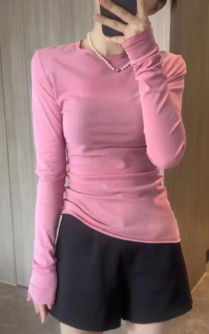 【终于有不起球的啦】卷边四季款秒变纸片人打底面膜衫