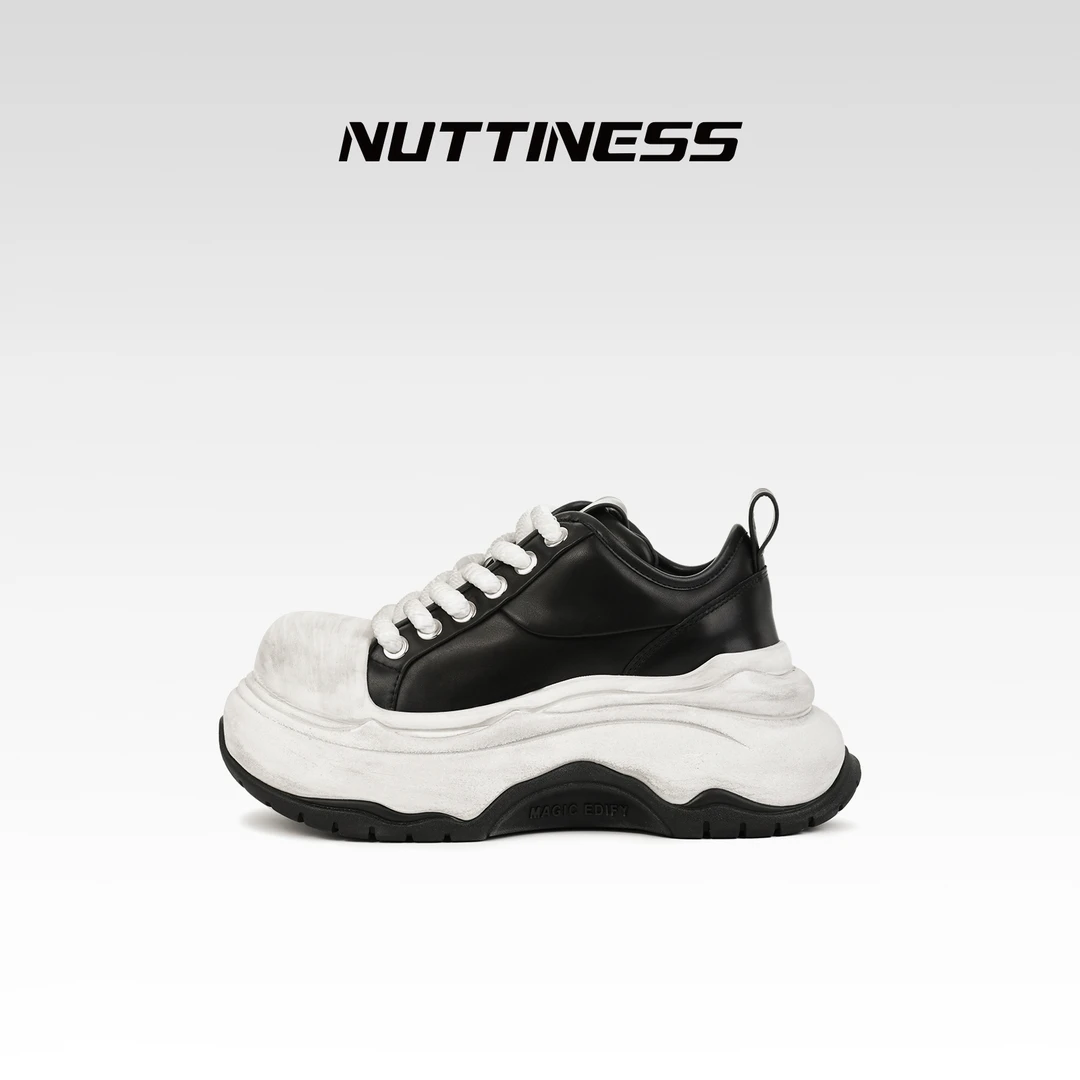 【NUTTINESS】秋冬新款时尚欧美风百搭厚底增高复古擦色脏脏老爹鞋