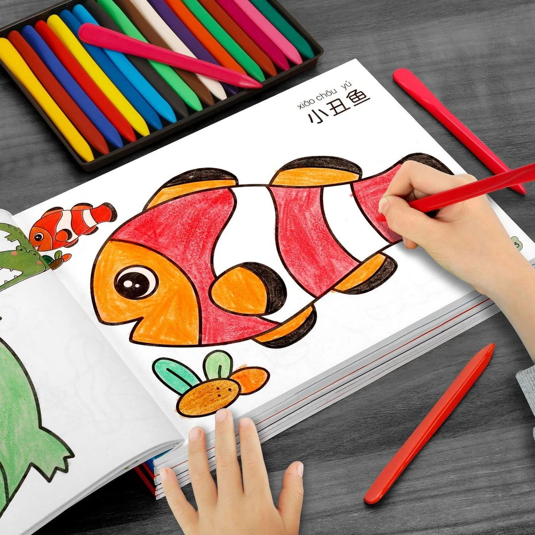 儿童画画本宝宝涂色书2-3岁幼儿园4简笔画填色书小孩涂鸦绘本卡通