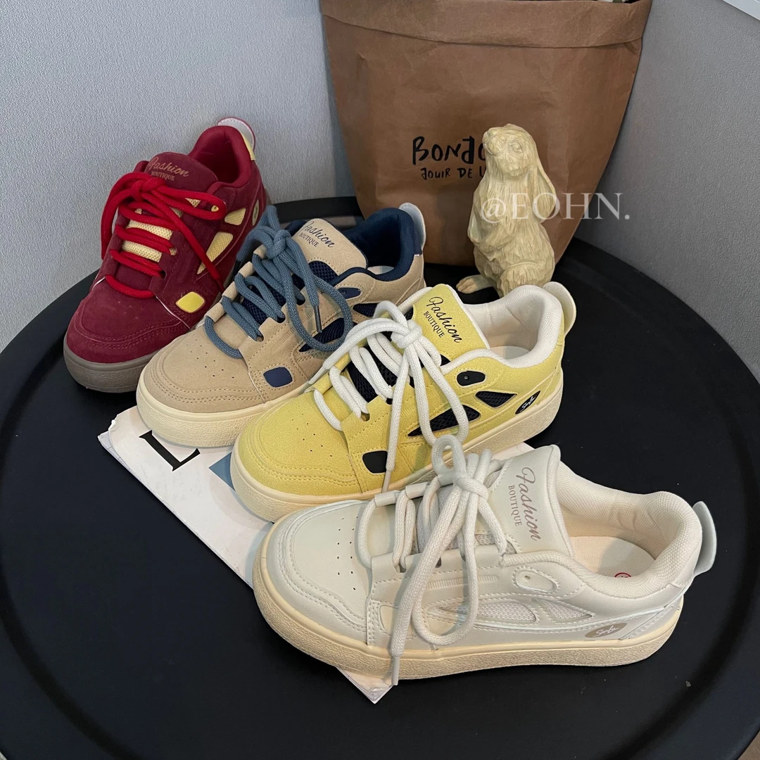 【eohn】2024春秋新款休闲运动滑板鞋透气百搭时尚学生小众ins