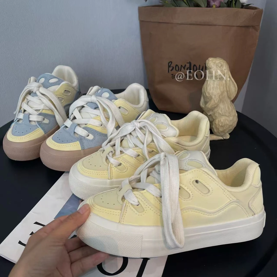 2024四季百搭运动休闲复古小众学生厚底ins韩版板鞋