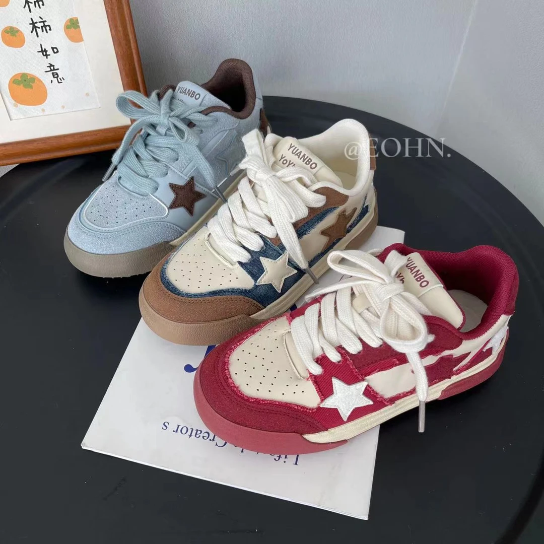 eohn2024秋季新款星星设计感休闲运动板鞋学生小众ins