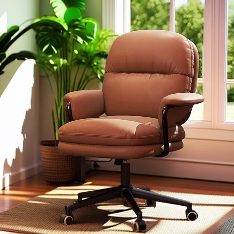 家用轻奢电脑椅休闲办公转椅舒适久坐书桌靠背宿舍化妆椅书房椅子