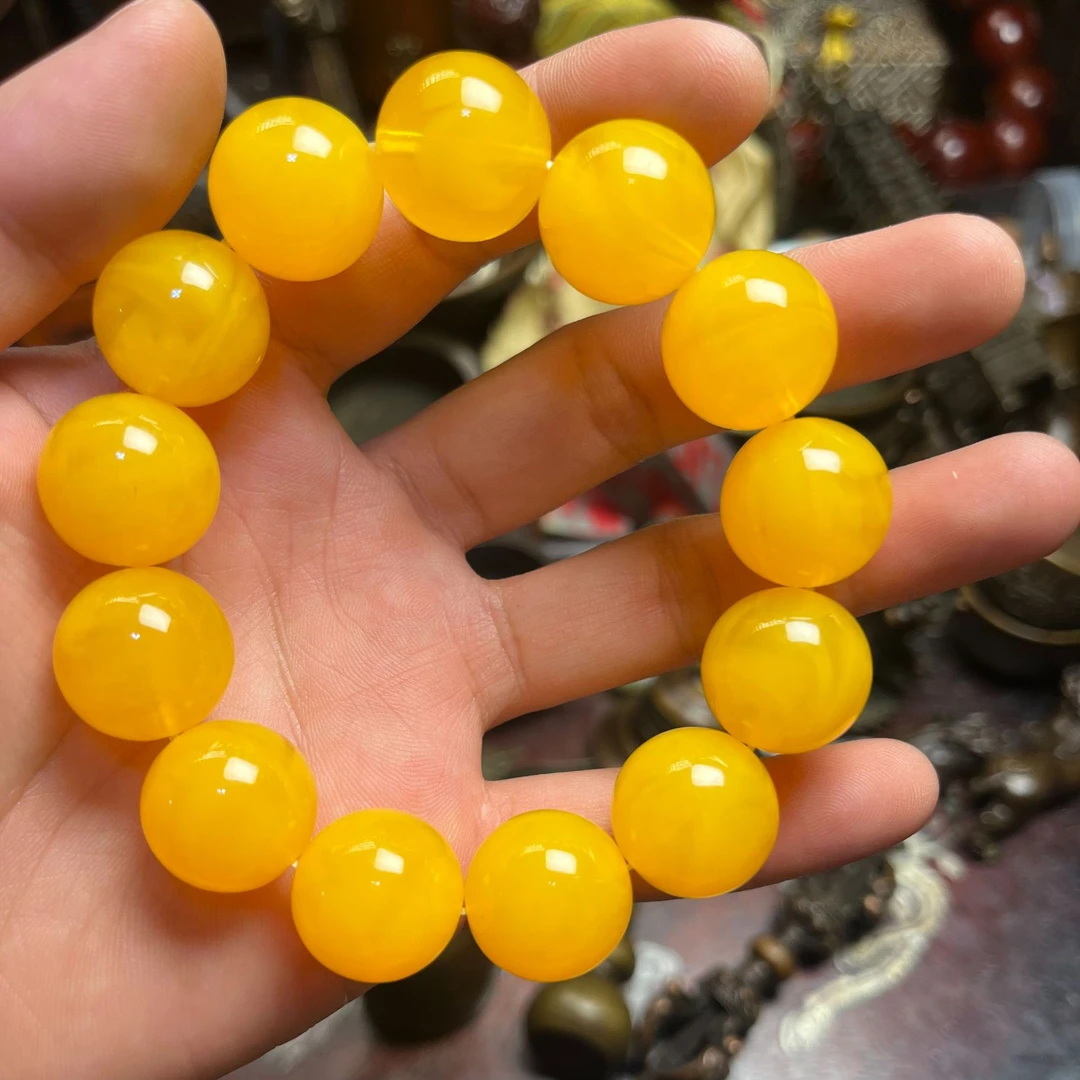 【闪购链接】聚鑫蜜蜡圆珠手串