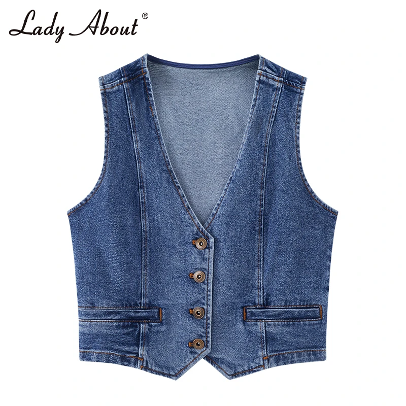 2025新款小众显瘦设气质莫奈花园风时髦设计师款短款牛仔马甲女款