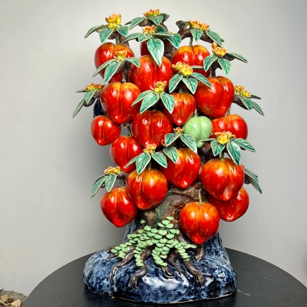 【大展宏图桃子树65高】石湾陶艺纯手工新中式办公家居摆件