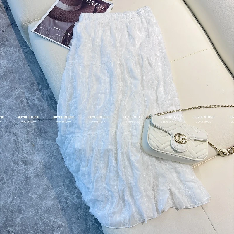 【玖月服饰】春夏新款高腰百搭显瘦显设计感瘦半身裙女装半身裙8201