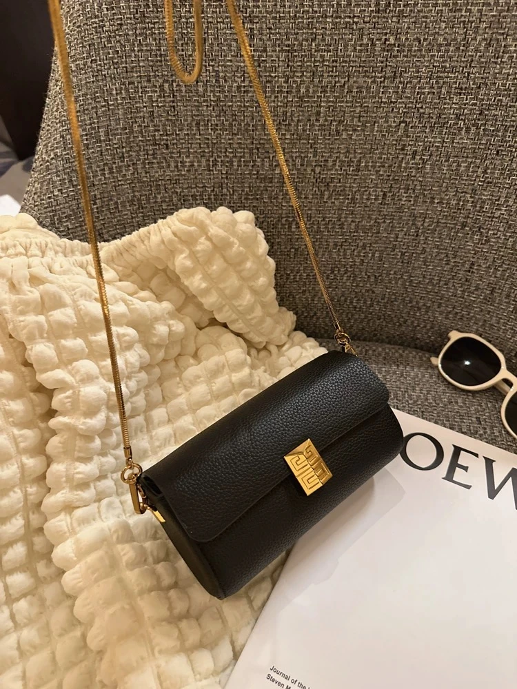 韩版时尚高级感链条女包软皮荔枝纹枕头包单肩斜挎小包潮12262