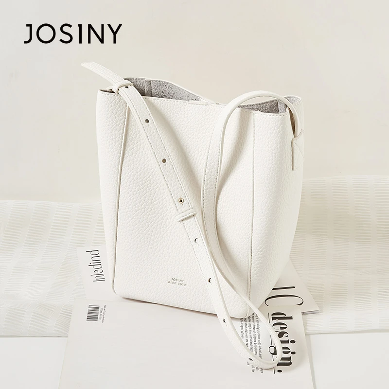 卓诗尼包包女2024新款质感单肩包洋气女包简约中包气质斜挎水桶包