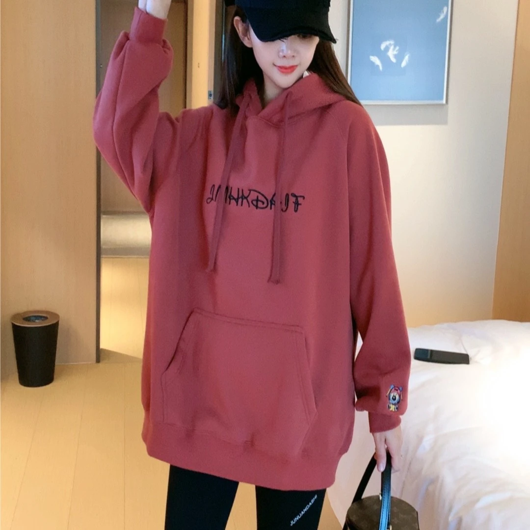 SIHANYANXUAN/思韩严选连帽加绒慵懒风卫衣百搭宽松休闲时尚ins