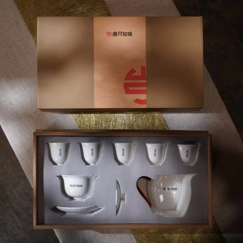 岁月知味 辅助产品  白瓷茶具9件套  泡茶用具 生茶