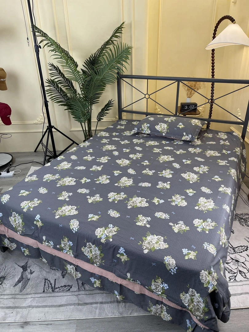 【UZ OYUM】灰玫瑰水洗棉四件套