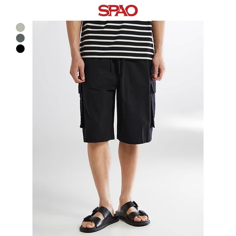 SPAO韩国同款2024年户外新款宽松时尚休闲工装短裤SPTHE26C01