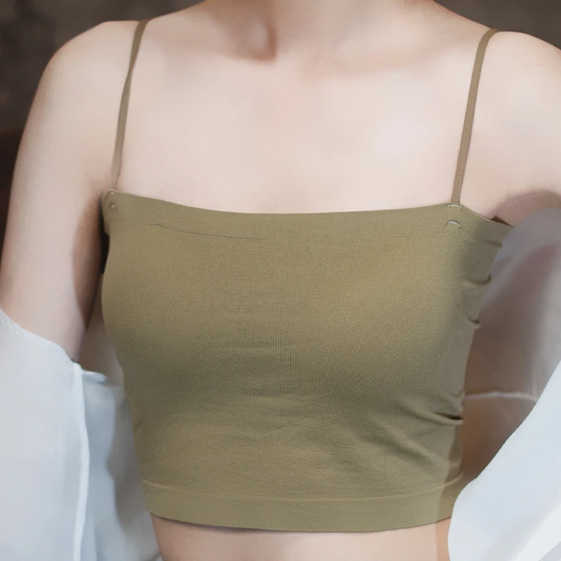 灰绿色美背吊带背心