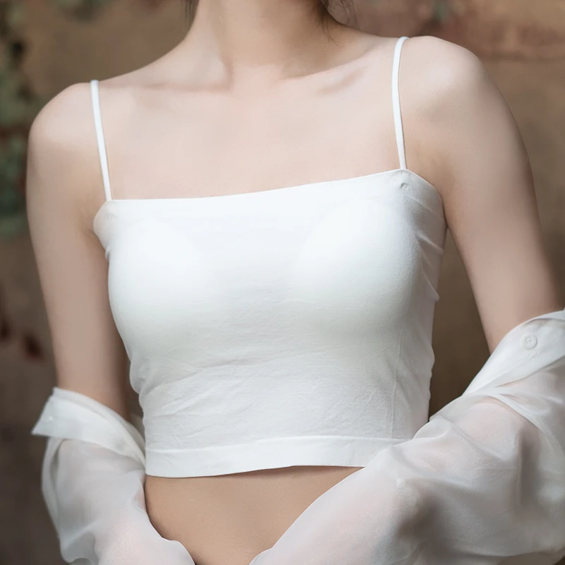 珍珠白美背吊带背心