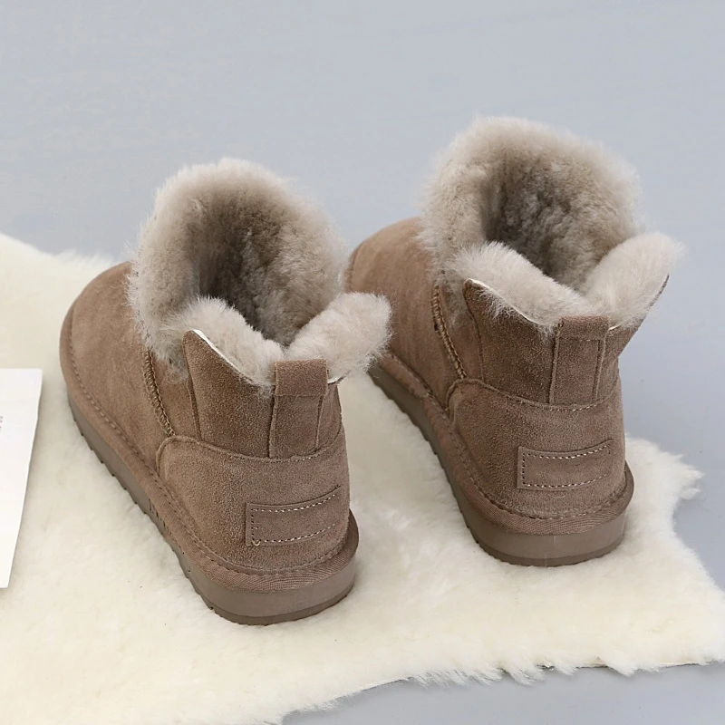 雪地靴女2023年新款洋派皮毛一体加绒短筒靴子防滑保暖棉鞋女