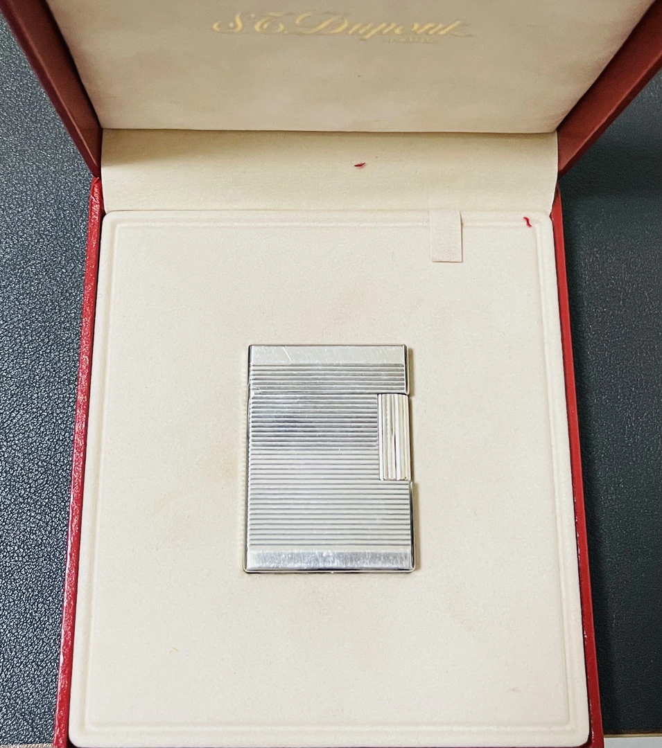 都彭L1小号镀银横条纹气体打火机