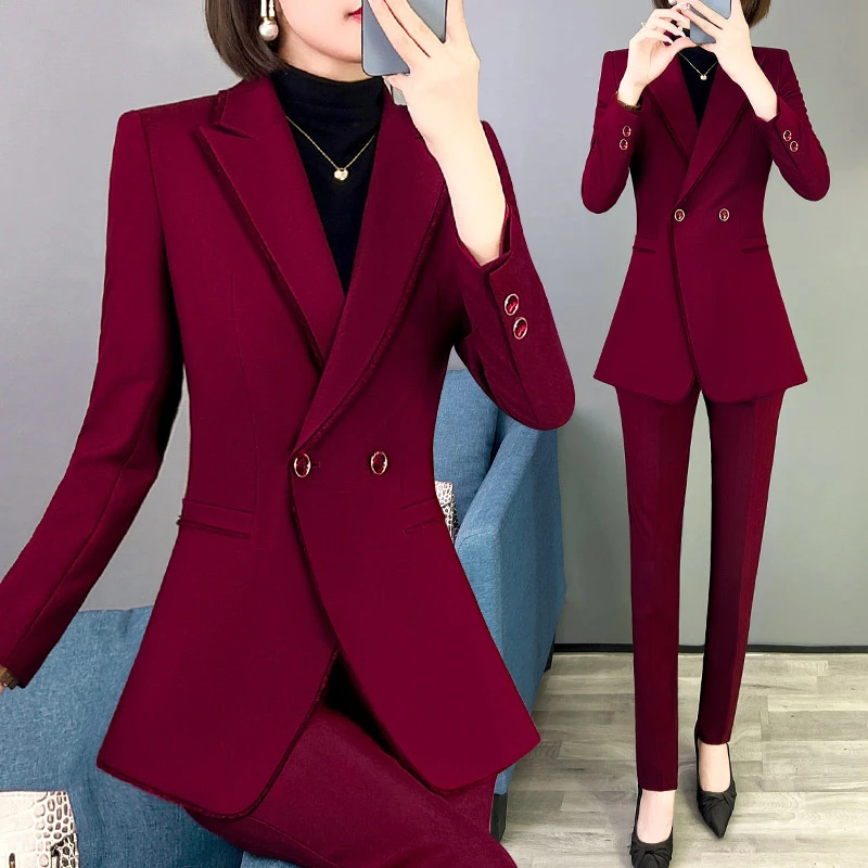 小庆姐新款流苏花边西装外套女高端时尚炸街西服职场正装职业套装