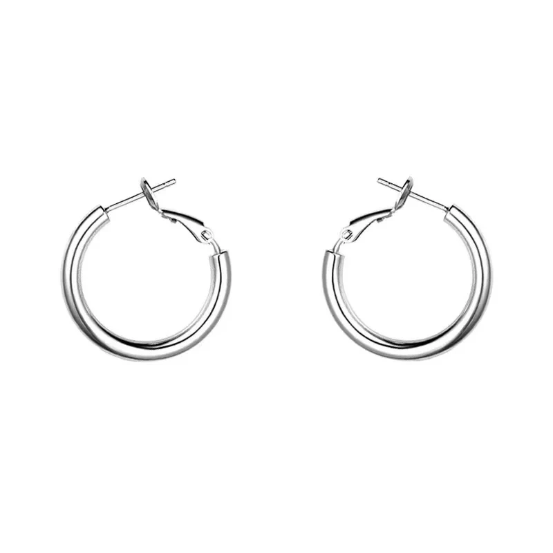 合金耳饰 04709 银素圈简约耳饰