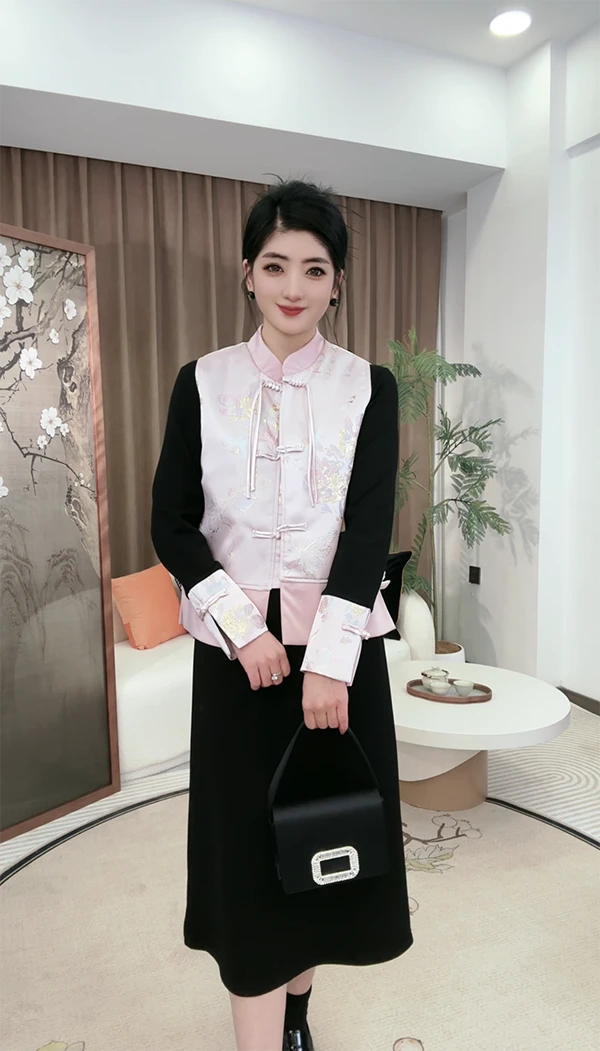 721春季新款新中式国风气质高端马甲+连衣裙99