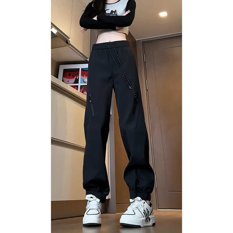 美式vibe机能裤男春秋季户外三防冲锋裤防水防风宽松束脚休闲裤子