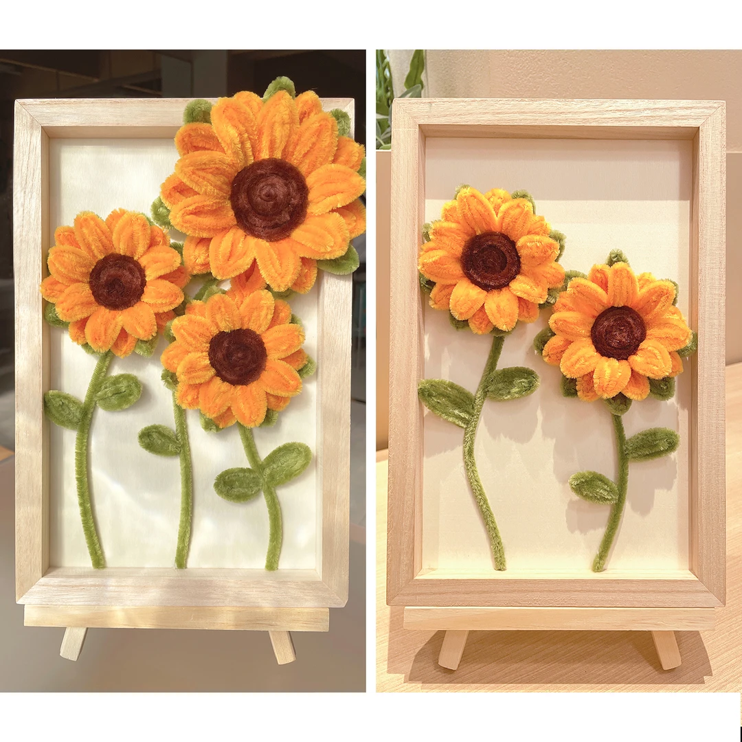 向日葵扭扭棒手工花朵diy材料包邮立体画情侣摆件送女友闺蜜礼物