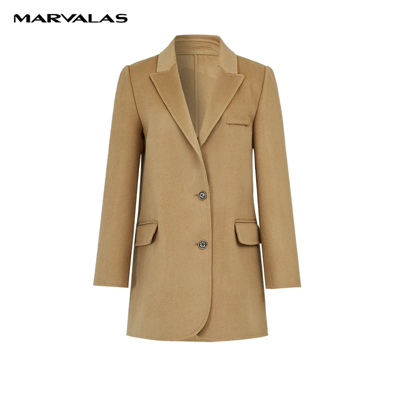 【商场同款】曼德诗全羊毛毛呢外套冬季双面呢大衣M426302870